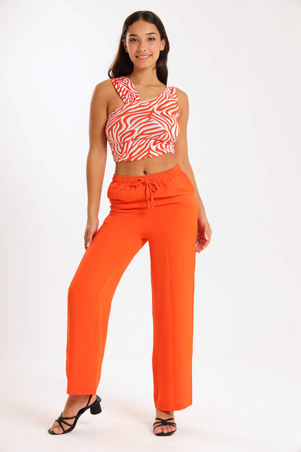 Ladies One Shoulder Swirl Summer Crop Top