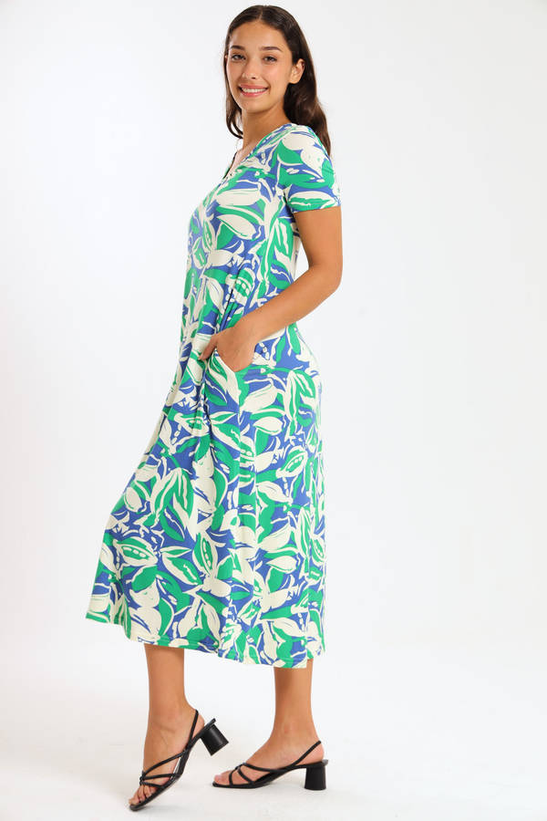 Ladies Midaxi Summer Dress  With Pockets