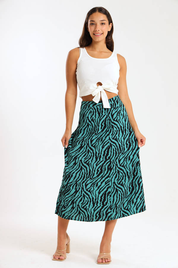 Ladies Printed Midi Skirt