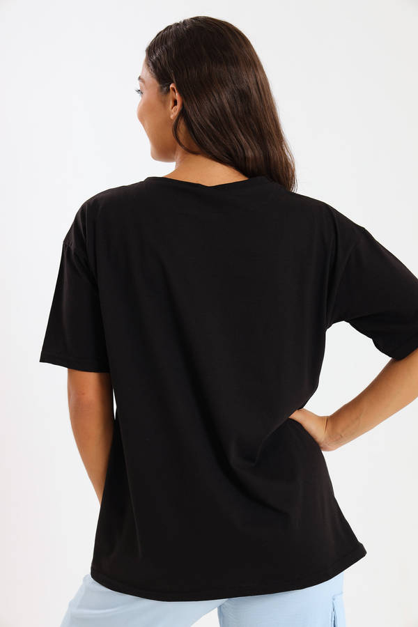 Ladies Printed Slogan Maxi T-shirts