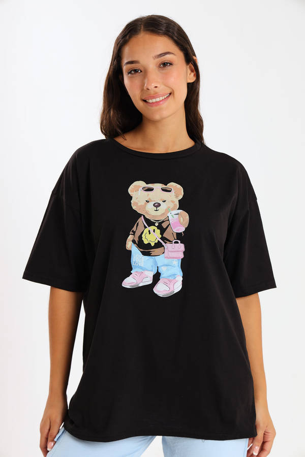 Ladies Printed Slogan Maxi T-shirts