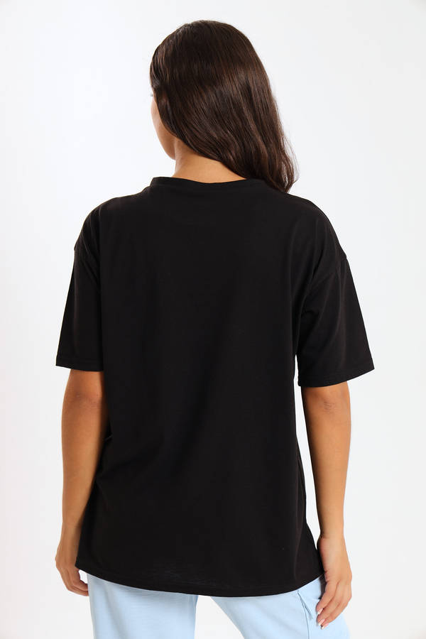 Ladies Printed Slogan Maxi T-shirts