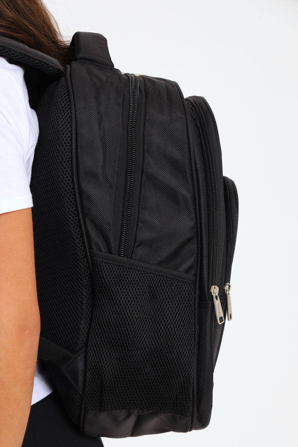 Powerland Laptop Backpack or School Bag with Multiple Compartments Black Large