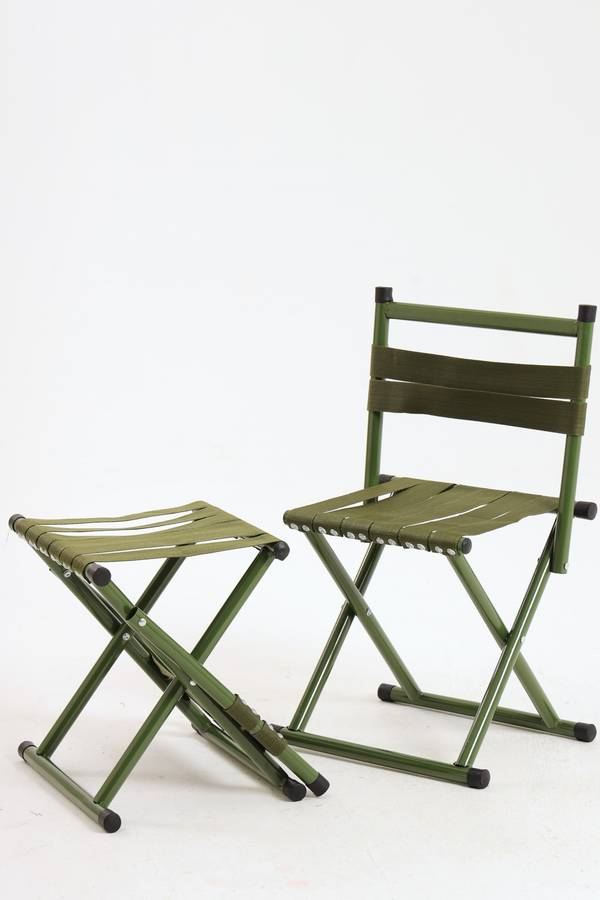 Senza® Travel Heavy Duty 2 in 1 Folding Stool Steel Chair