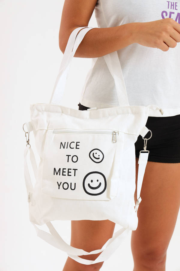 Ladies Canvas Tote Travel Bag With Multiple Compartments
