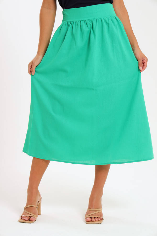 Ladies High Waisted Maxi Linen Skirt
