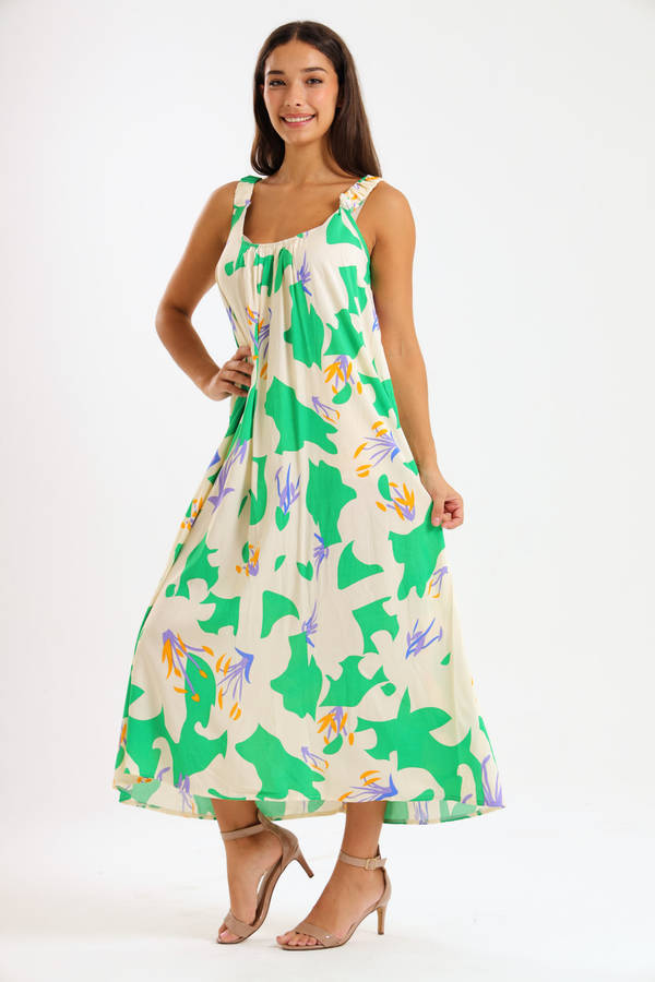 Bella Bella Viscose Shoulder Summer Maxi Summer Dress