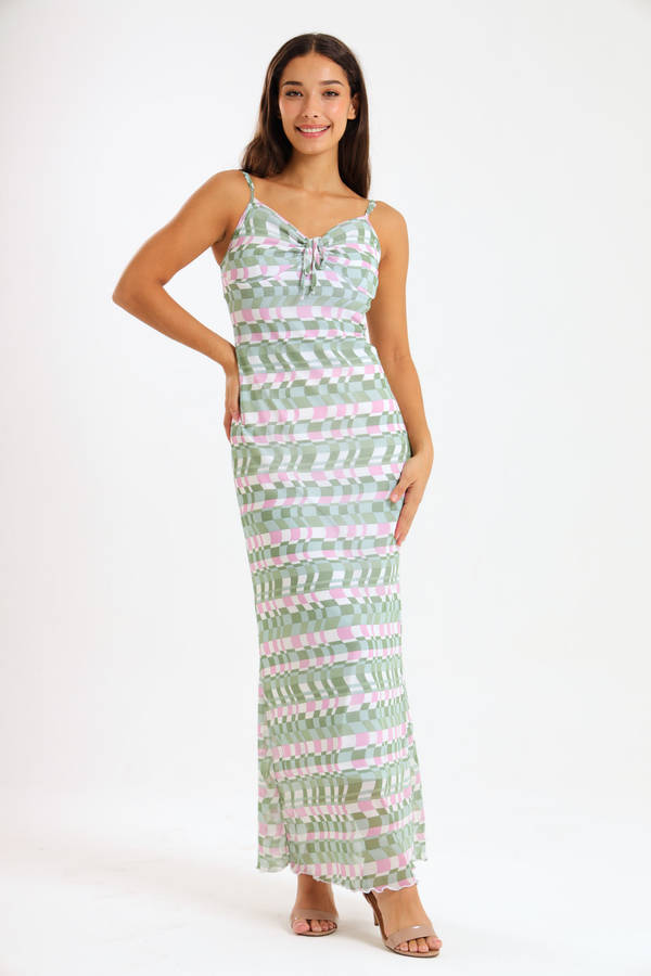 Catalina Sleeveless Meshed Lined Bodycon Maxi Dress