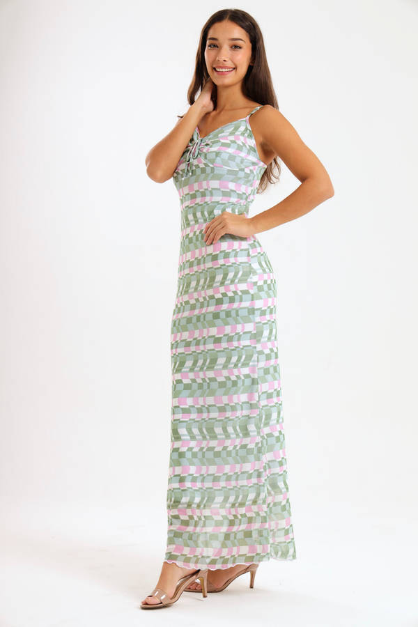 Catalina Sleeveless Meshed Lined Bodycon Maxi Dress