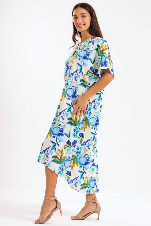 Ladies Oversized Kaftan Summer Dress With Pockets