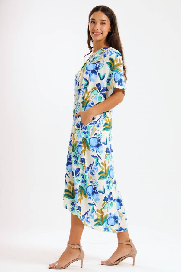 Ladies Oversized Kaftan Summer Dress With Pockets