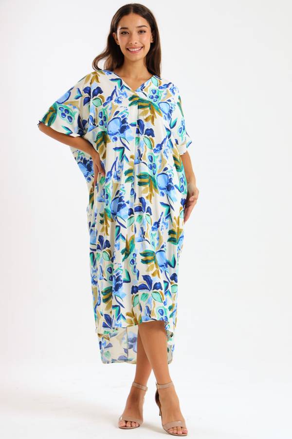Ladies Oversized Kaftan Summer Dress With Pockets
