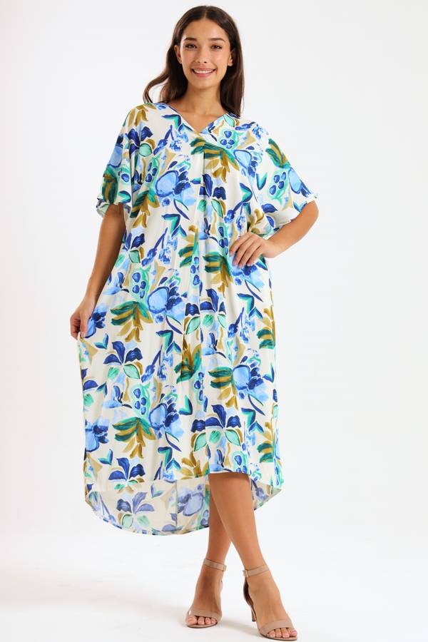 Ladies Oversized Kaftan Summer Dress With Pockets