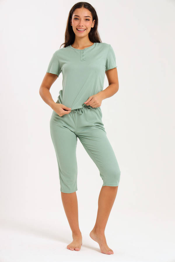 Ladies Printed 3/4 Pyjama Set