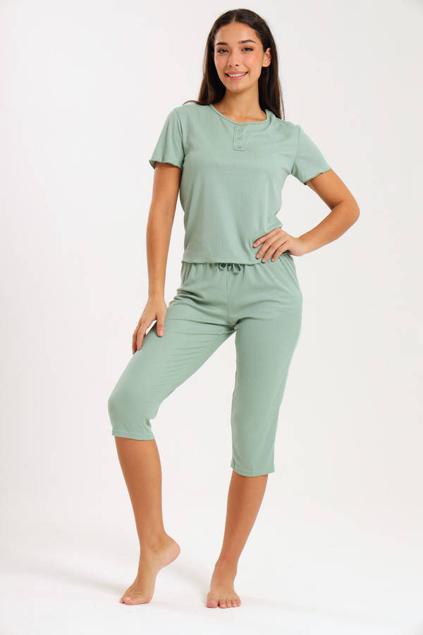 Ladies Printed 3/4 Pyjama Set