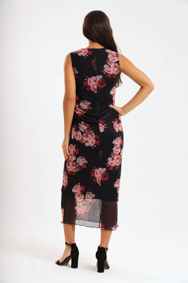 Lucia Ladies Sleeveless Mesh Evening - Office Dress