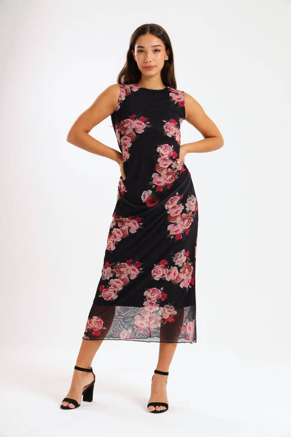 Lucia Ladies Sleeveless Mesh Evening - Office Dress