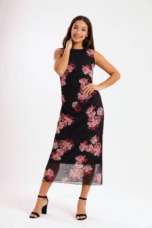 Lucia Ladies Sleeveless Mesh Evening - Office Dress