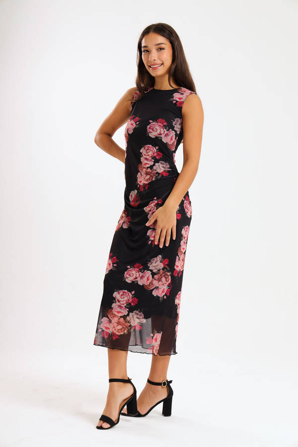 Lucia Ladies Sleeveless Mesh Evening - Office Dress