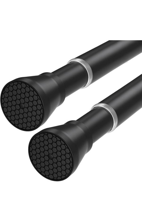 Expandable Tension Curtain Rod Black 70cm to 120cm