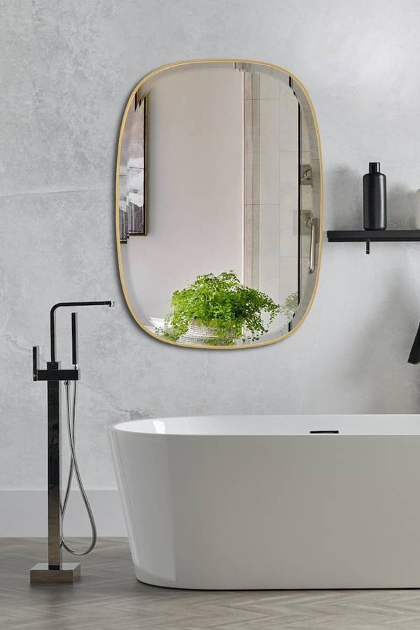 Senza® Metal Gold Framed Mirror 600mm X 900mm