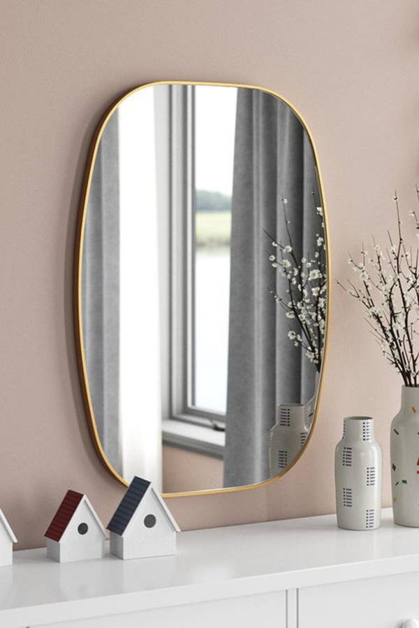Senza® Metal Gold Framed Mirror 600mm X 900mm