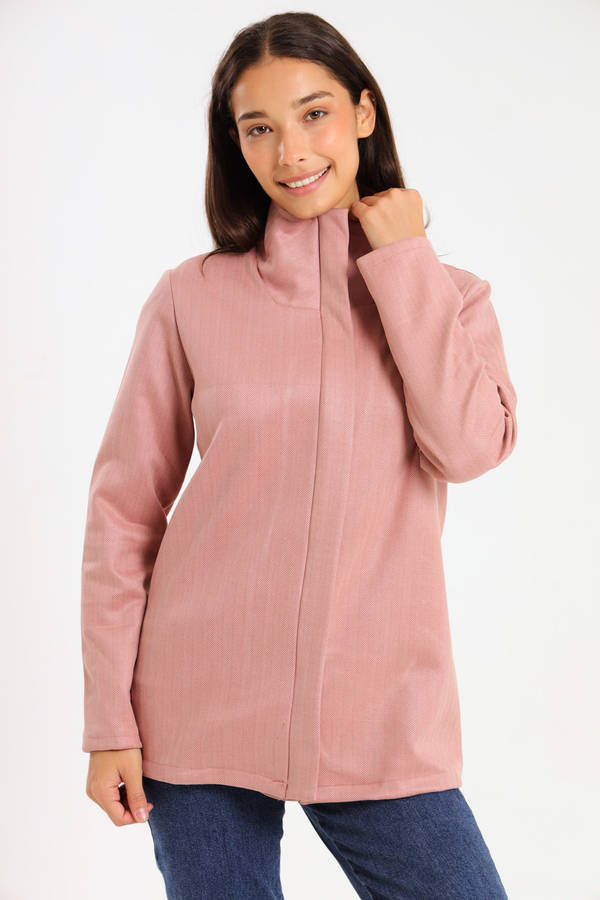 Ladies Hayden Concealed Zipp Winter Herringbone Jacket