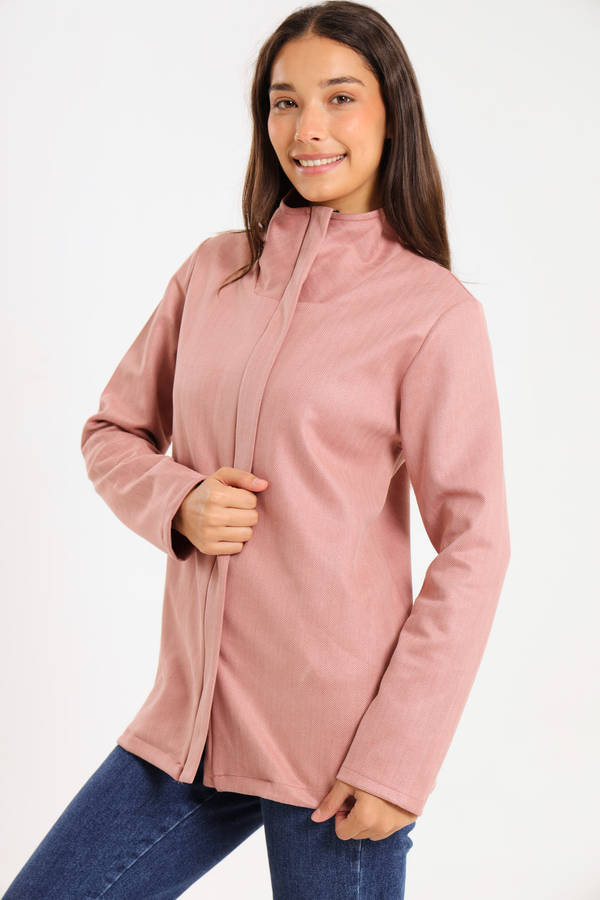 Ladies Hayden Concealed Zipp Winter Herringbone Jacket