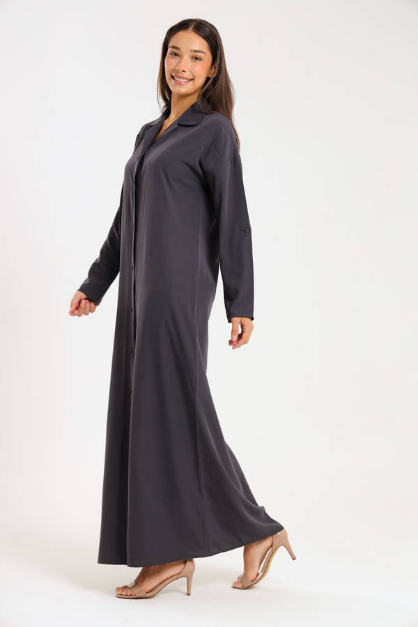 Ladies Madilyn Maxi Full Length Button Down Shirt Dress