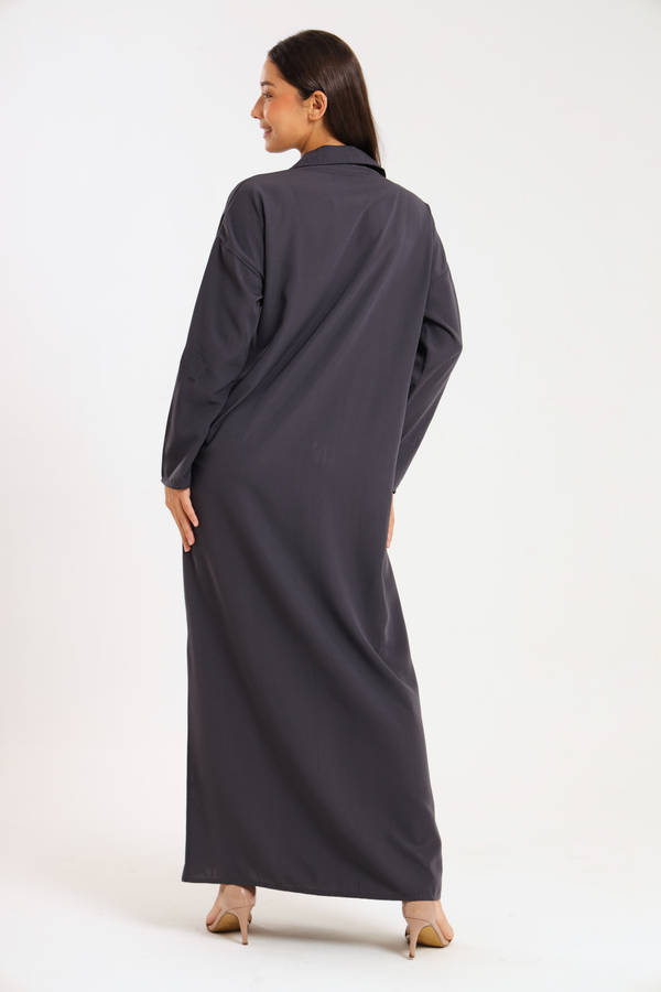 Ladies Madilyn Maxi Full Length Button Down Shirt Dress