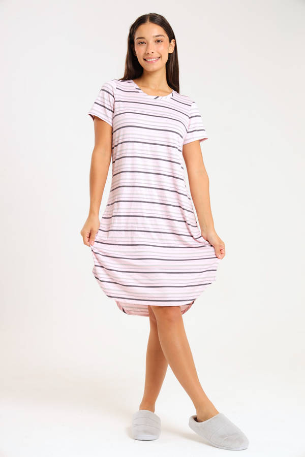 Ladies Short Sleeve Maxi Sleep Shirt