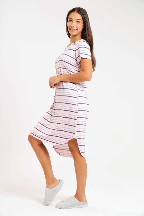 Ladies Short Sleeve Maxi Sleep Shirt