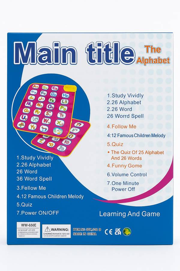 Main Title Interactive Alphabet Educational Sound Mat