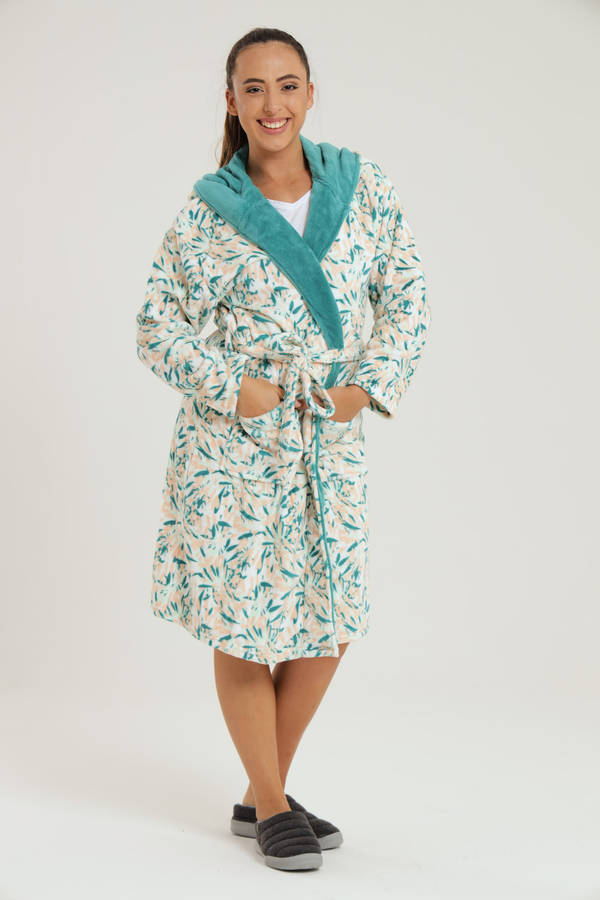 Plush Hooded Coral Fleece Luxury Winter Gown