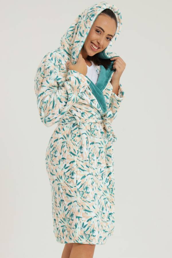 Plush Hooded Coral Fleece Luxury Winter Gown