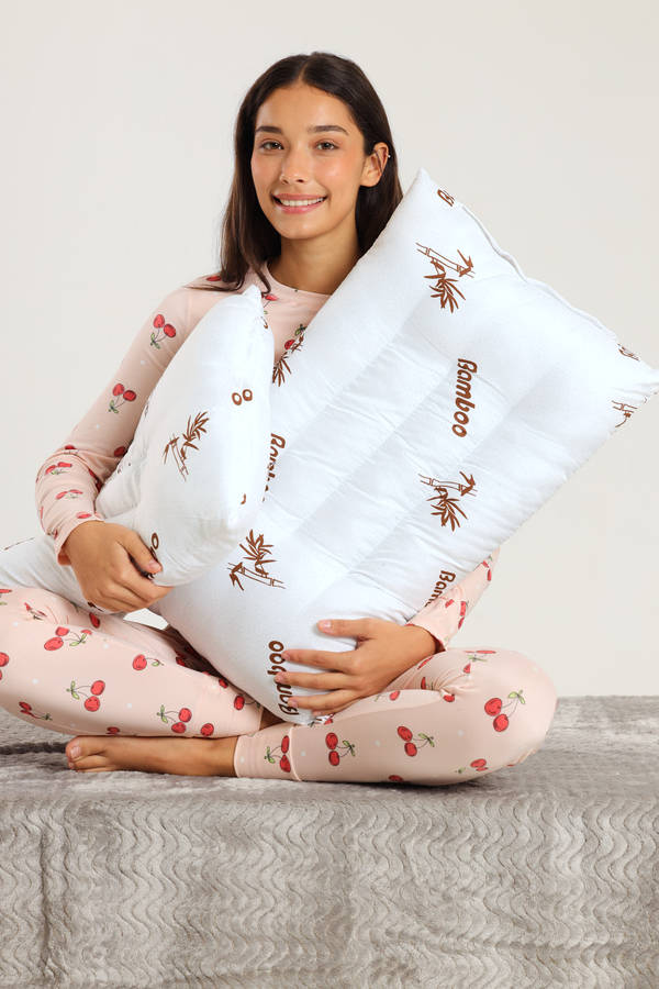 Premium Bamboo Quilted Twin Pack Support Pillows