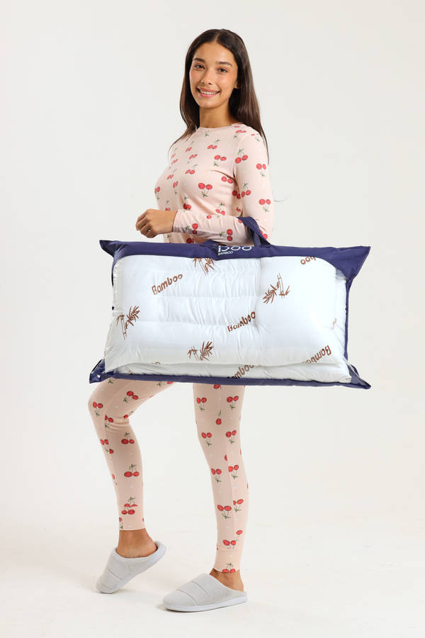 Premium Bamboo Quilted Twin Pack Support Pillows