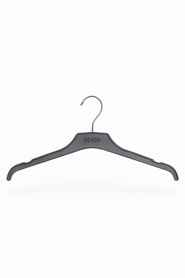 Senza® Heavy Duty Box of 50-Piece Reconditioned Retail Clothing Plastic Hangers With Metal Hook ...