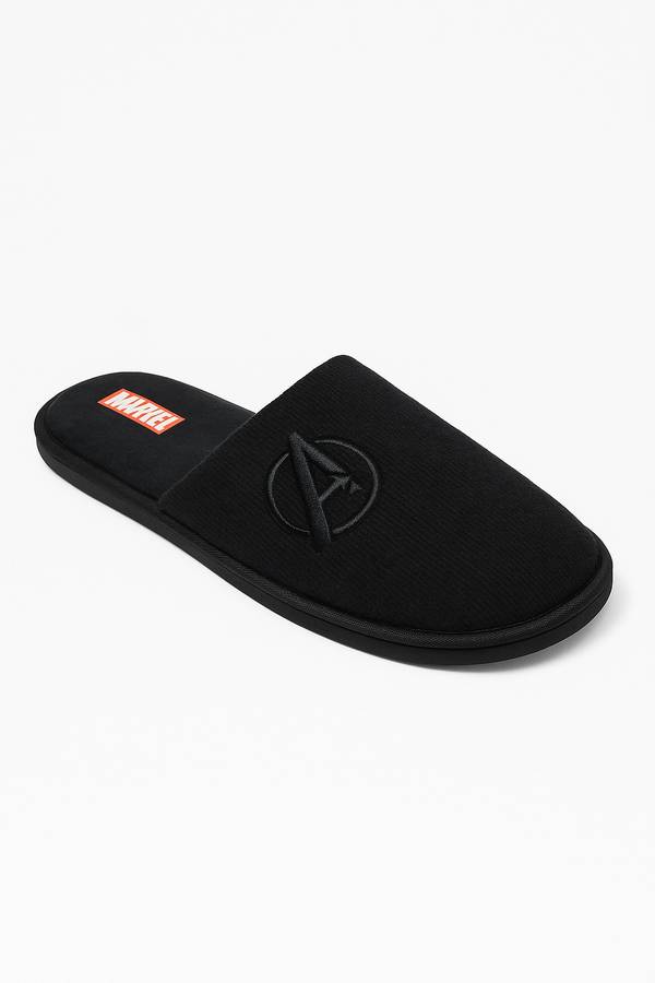 Mens Ribbed Branded Winter Bebroom Slippers