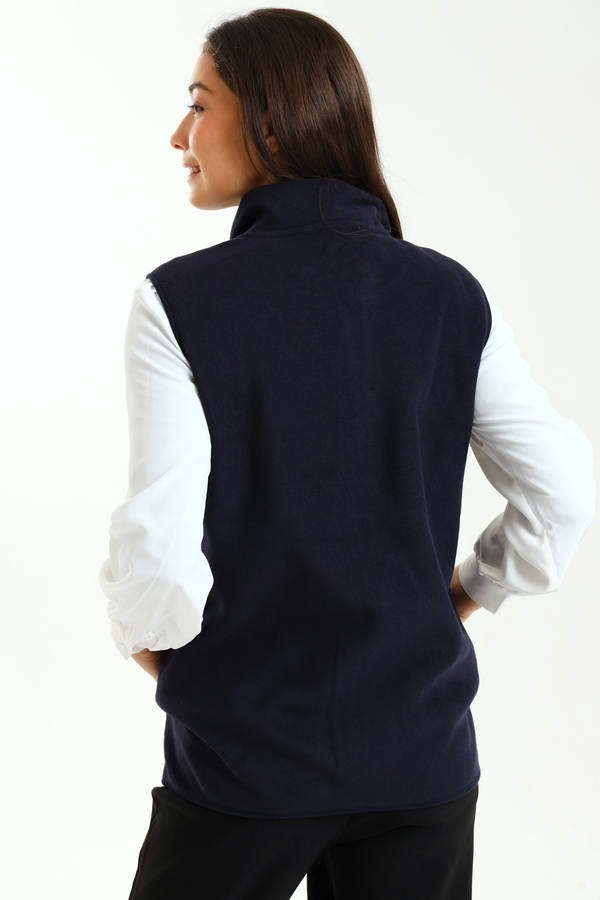 Branded Unisex Zipped Fleece Gilet Sleeveless Body Warmer With Pockets Navy