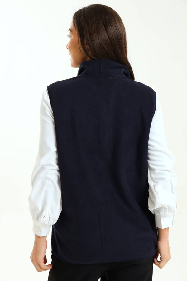 Branded Unisex Zipped Fleece Gilet Sleeveless Body Warmer With Pockets Navy