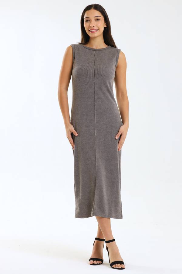 Italian Sleeveless Ribbed Bodycon Dress