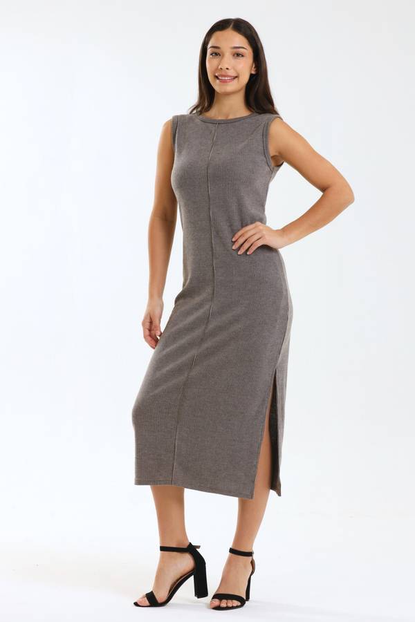 Italian Sleeveless Ribbed Bodycon Dress