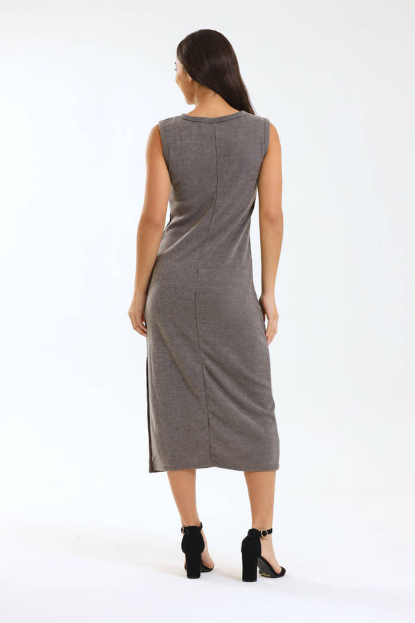 Italian Sleeveless Ribbed Bodycon Dress