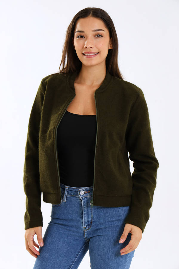Ladies Zipp-Up Melton Jacket