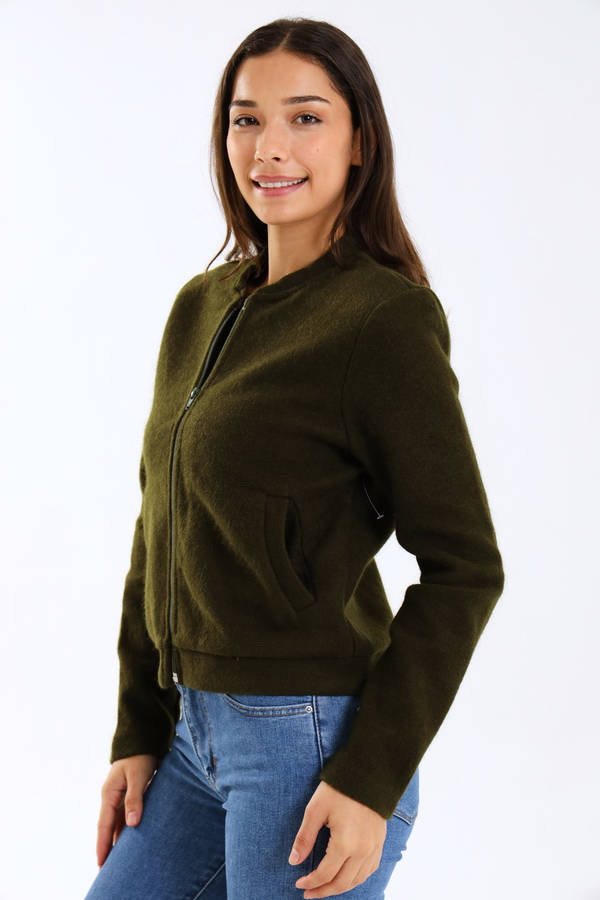 Ladies Zipp-Up Melton Jacket