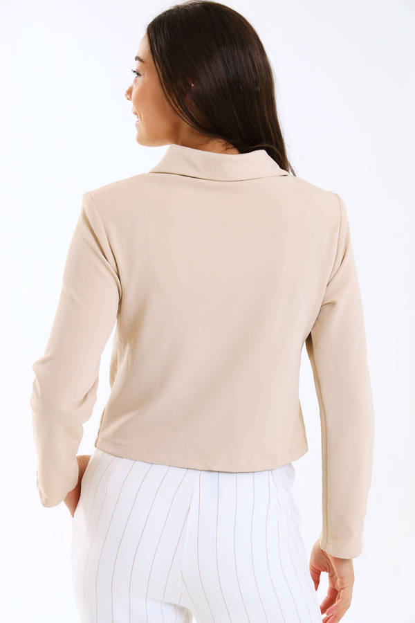 Ladies Premium Button Down Cropped Jacket