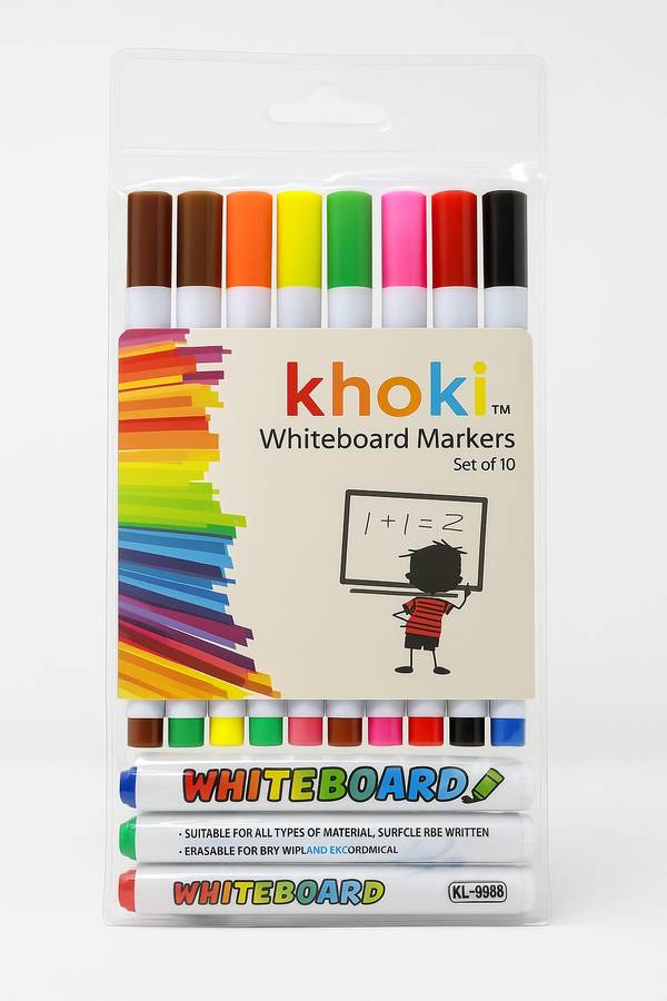 Khoki Multi-Colour Whiteboard Marker Set of 10
