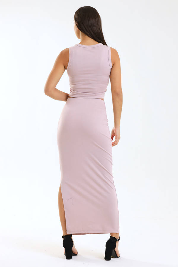 Ladies Bodycon 2 Piece Maxi Skirt & Top Set