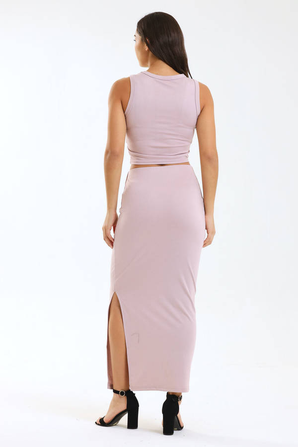 Ladies Bodycon 2 Piece Maxi Skirt & Top Set